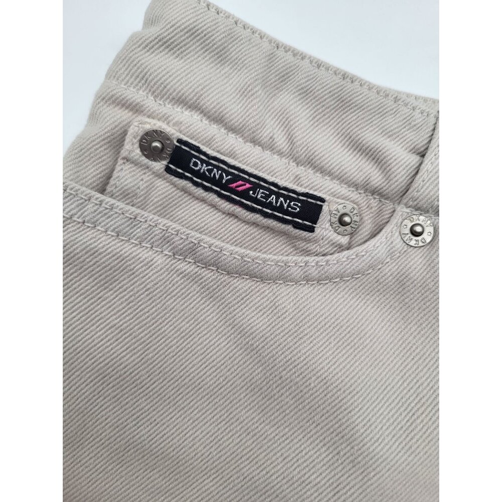 DKNY Juniors SZ 5 Button Fly Beige Mini Shorts y2k preppy - Picture 3 of 9